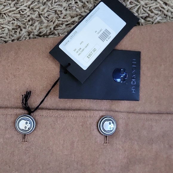 NWT Hydrogen Alberto Biani Skirt Wrap Mini Wool Blend Size 44/Large SkullS - Picture 2 of 5